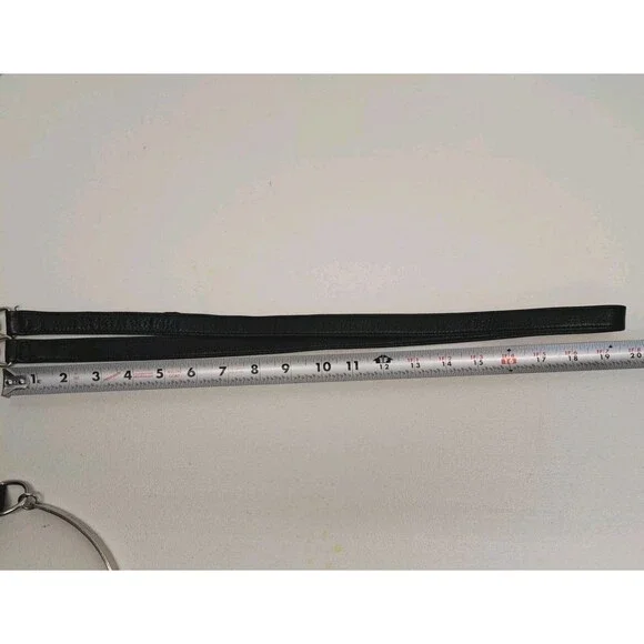 Anee Klein II Black Leather Handbag With Silver Metal Handle And Shoulder Strap - Picture 14 of 14